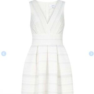 Reiss White Textured Backless Dress